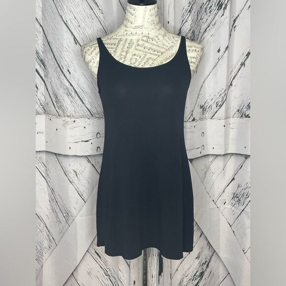 Eileen Fisher Petite Silk Tank Top Tunic Black PS - Picture 1 of 5